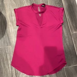 Express Blouse Cranberry v neck accent Size S